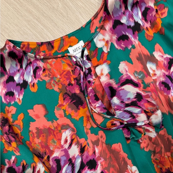 💜MISA Los Angeles💜Amalya ILyana Floral Ruffle Cinched Mini Dress - Picture 4 of 12